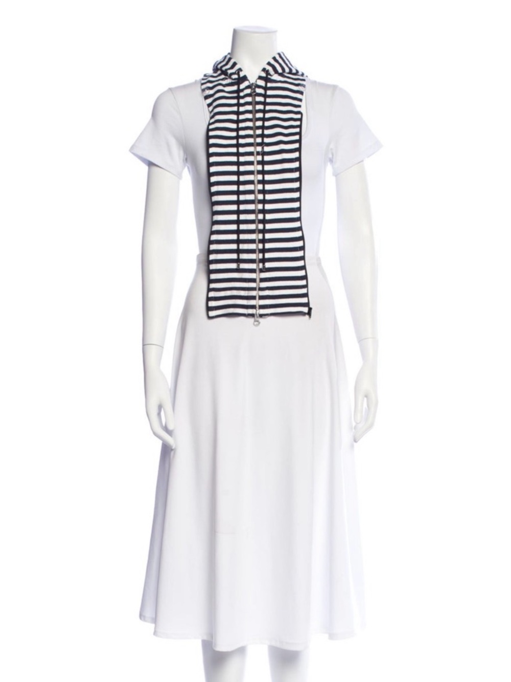 Veronica Beard Dickey Short-Blue White Striped Hood